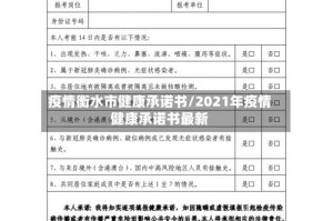 疫情衡水市健康承诺书/2021年疫情健康承诺书最新