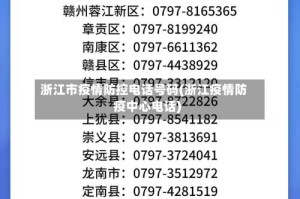 浙江市疫情防控电话号码(浙江疫情防疫中心电话)