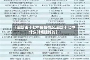 【廊坊市十七中疫情情况,廊坊十七中什么时候建好的】