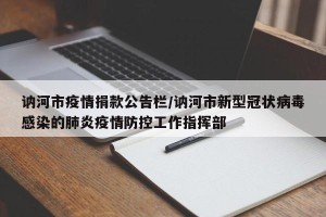 讷河市疫情捐款公告栏/讷河市新型冠状病毒感染的肺炎疫情防控工作指挥部